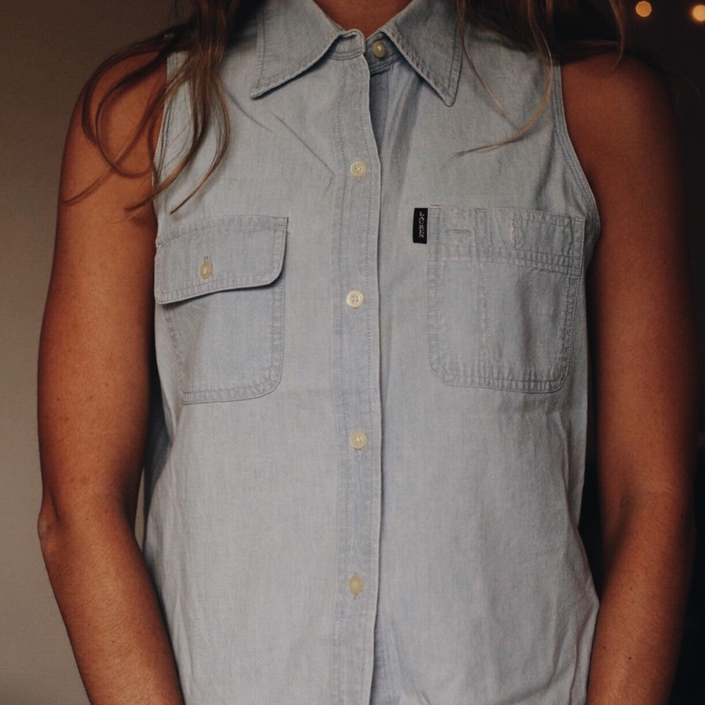 VINTAGE Ralph Lauren denim sleeveless button up